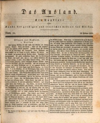 Das Ausland Donnerstag 24. Februar 1831