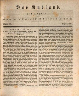 Das Ausland Samstag 26. Februar 1831