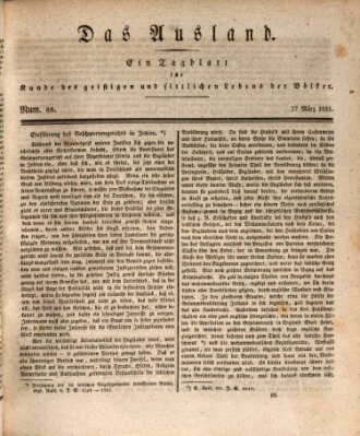 Das Ausland Sonntag 27. März 1831