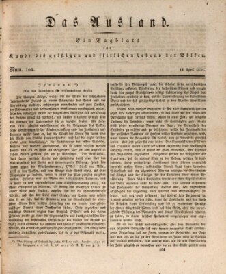 Das Ausland Donnerstag 14. April 1831