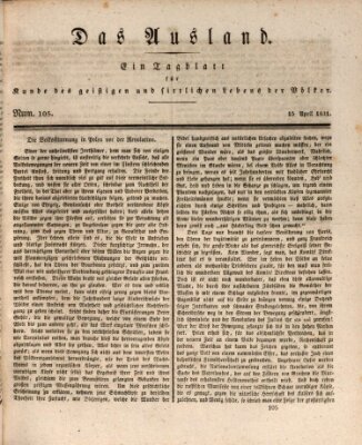 Das Ausland Freitag 15. April 1831