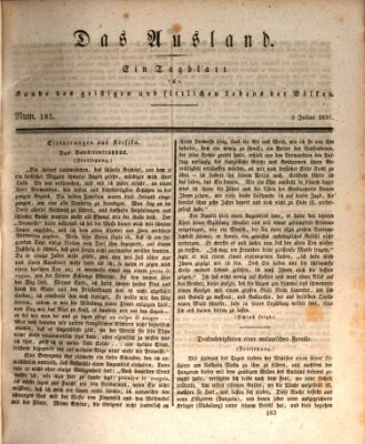 Das Ausland Samstag 2. Juli 1831