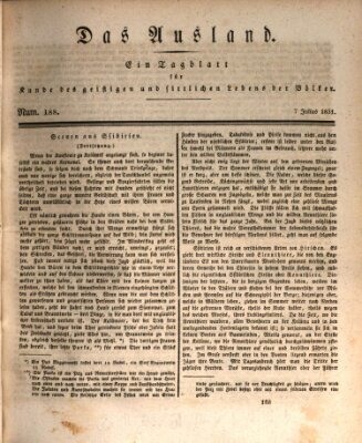 Das Ausland Donnerstag 7. Juli 1831