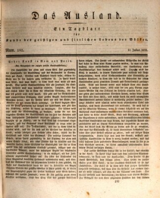 Das Ausland Montag 11. Juli 1831