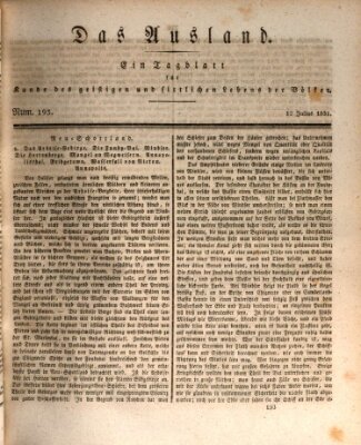 Das Ausland Dienstag 12. Juli 1831