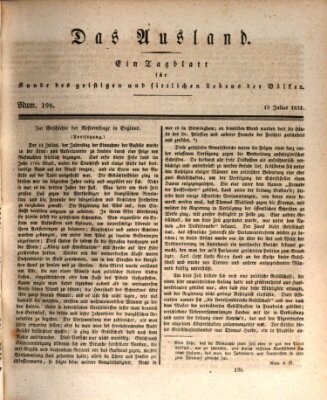 Das Ausland Freitag 15. Juli 1831