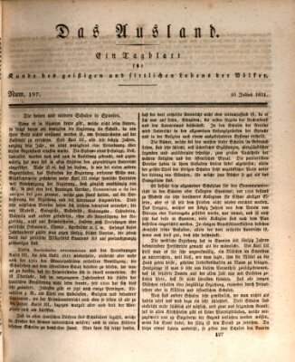 Das Ausland Samstag 16. Juli 1831