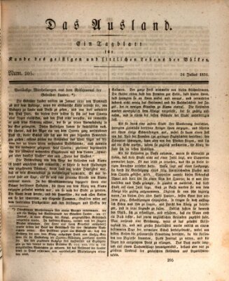 Das Ausland Sonntag 24. Juli 1831