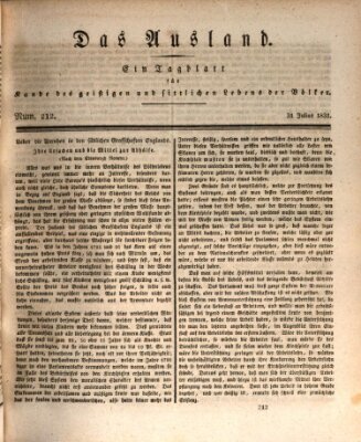 Das Ausland Sonntag 31. Juli 1831