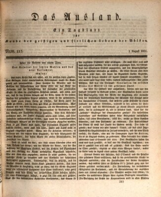 Das Ausland Montag 1. August 1831