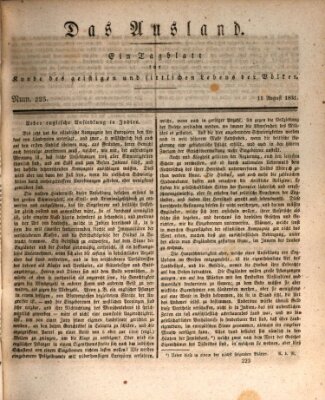 Das Ausland Donnerstag 11. August 1831