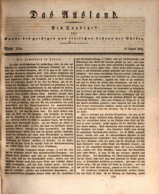 Das Ausland Freitag 12. August 1831