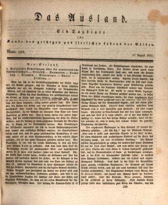 Das Ausland Mittwoch 17. August 1831