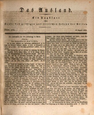 Das Ausland Freitag 19. August 1831