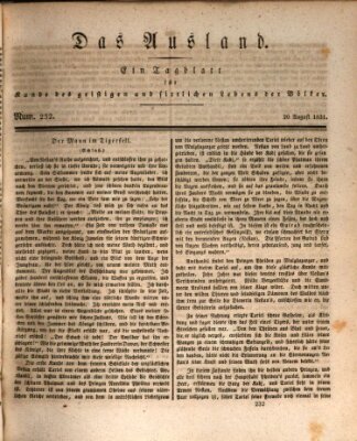 Das Ausland Samstag 20. August 1831