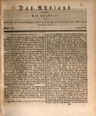 Das Ausland Montag 22. August 1831