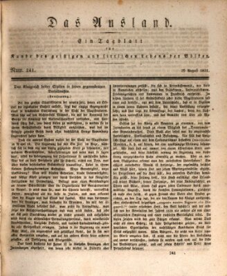 Das Ausland Montag 29. August 1831