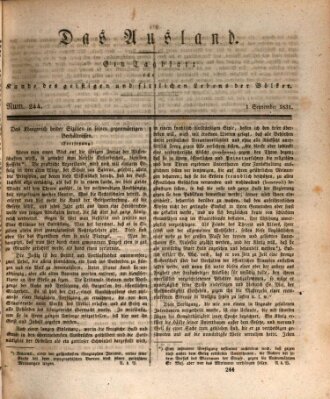 Das Ausland Donnerstag 1. September 1831