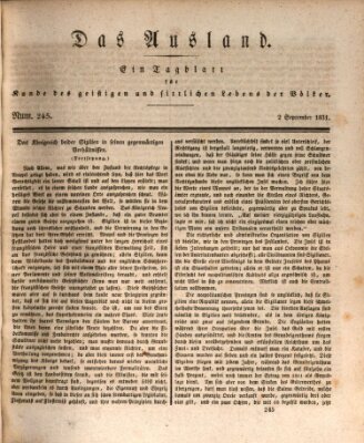 Das Ausland Freitag 2. September 1831