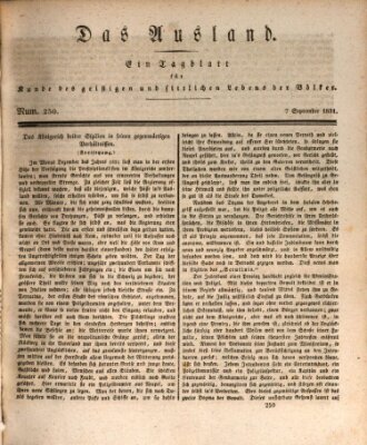 Das Ausland Mittwoch 7. September 1831