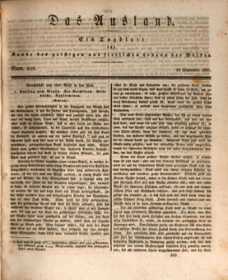 Das Ausland Samstag 10. September 1831