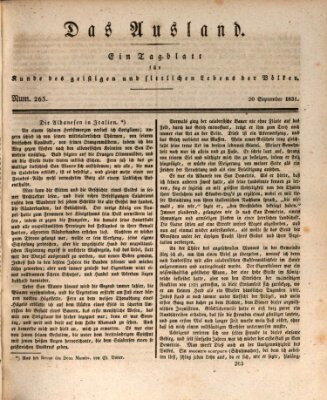 Das Ausland Dienstag 20. September 1831