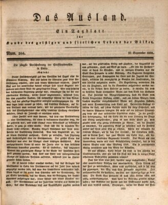 Das Ausland Freitag 23. September 1831