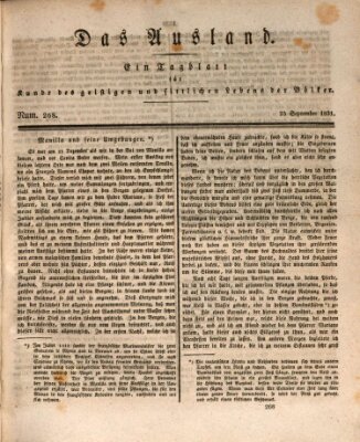 Das Ausland Sonntag 25. September 1831