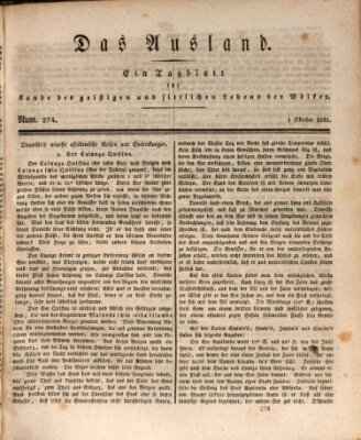 Das Ausland Samstag 1. Oktober 1831