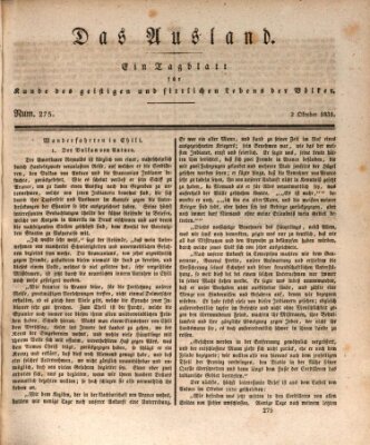 Das Ausland Sonntag 2. Oktober 1831