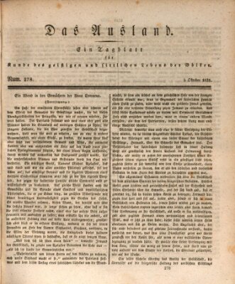 Das Ausland Mittwoch 5. Oktober 1831