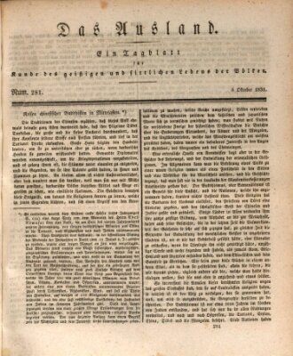 Das Ausland Samstag 8. Oktober 1831