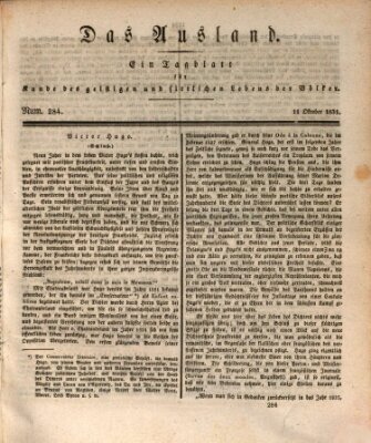 Das Ausland Dienstag 11. Oktober 1831