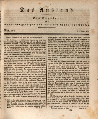 Das Ausland Freitag 21. Oktober 1831