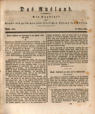 Das Ausland Dienstag 25. Oktober 1831