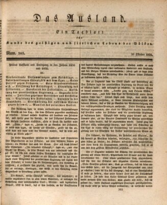 Das Ausland Sonntag 30. Oktober 1831