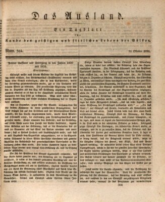 Das Ausland Montag 31. Oktober 1831