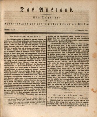 Das Ausland Sonntag 6. November 1831