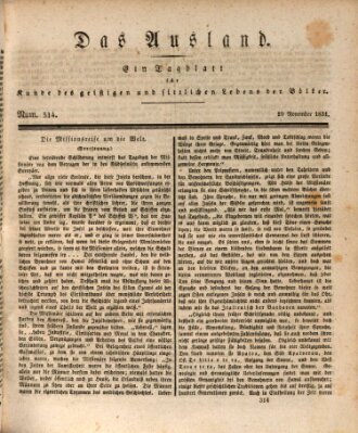 Das Ausland Donnerstag 10. November 1831