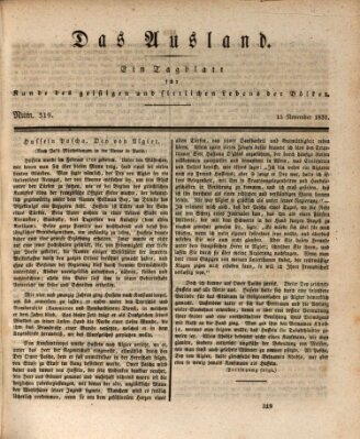 Das Ausland Dienstag 15. November 1831