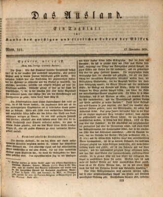 Das Ausland Donnerstag 17. November 1831