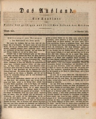 Das Ausland Donnerstag 24. November 1831