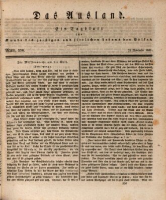 Das Ausland Samstag 26. November 1831