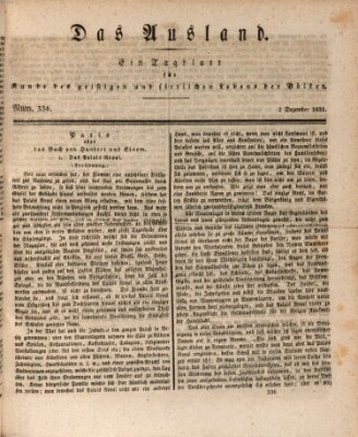 Das Ausland Freitag 2. Dezember 1831