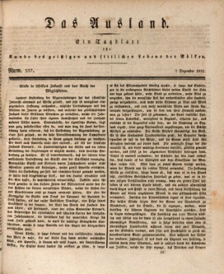 Das Ausland Samstag 3. Dezember 1831