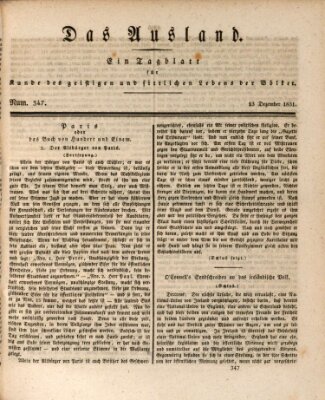 Das Ausland Dienstag 13. Dezember 1831