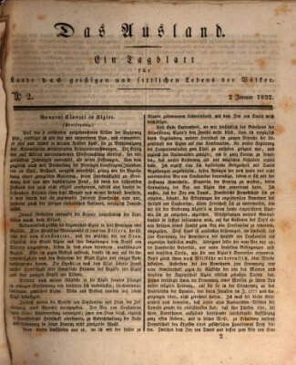 Das Ausland Montag 2. Januar 1832