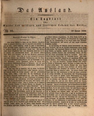 Das Ausland Dienstag 10. Januar 1832