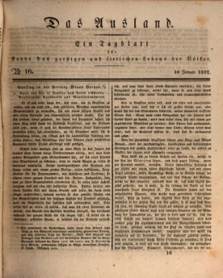 Das Ausland Montag 16. Januar 1832