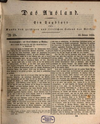 Das Ausland Mittwoch 25. Januar 1832